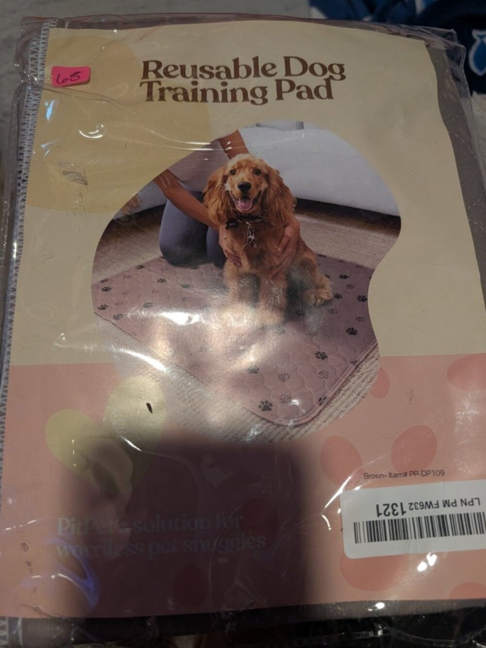 PitPet Washable Puppy Whelping Pad 2pc Lot Brown Paw Print Waterproof 18"x24"